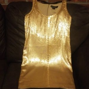 🤑Nicole Miller Gold Sequin Dress